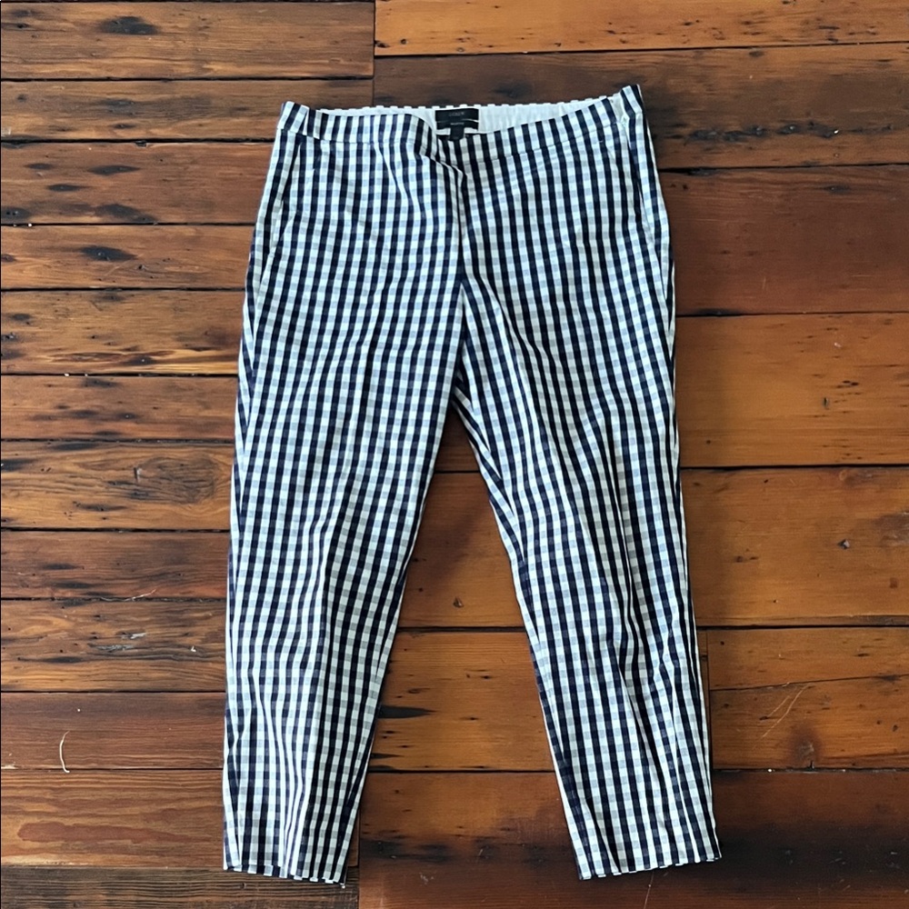 J. Crew Martie Women’s Black and White Checkered Pants Size 12P